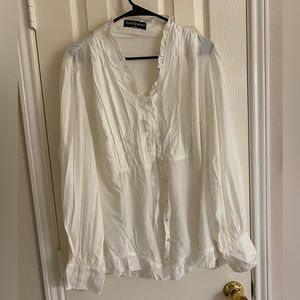 Scarlet Darkness Low Cut Gothic White Button Down Shirt 2XL